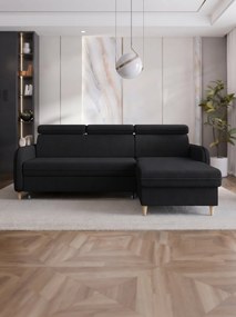 Γωνιακός Καναπές Boho-Μαύρο-Δεξιά