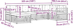 vidaXL Σειρά Καναπέ Εξωτερικού 6 pcs Λευκό και Μπεζ Πολυεστέρας