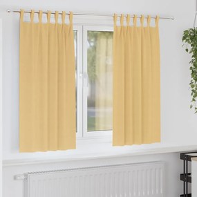 vidaXL Κουρτίνες με κουρτίνες 2 pcs Μπεζ Πολυεστέρας