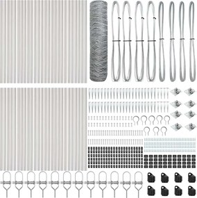 vidaXL Στύλος Περιφράξεων Ασημί 100 x 0,5 μ (50 mm πλέγμα) Ατσάλι