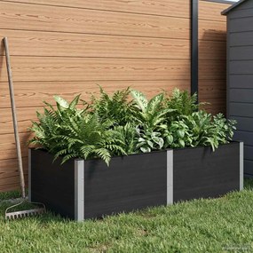vidaXL Υπερυψωμένη Ζαρντινιέρα Μαύρο 200 x 100 x 54 cm