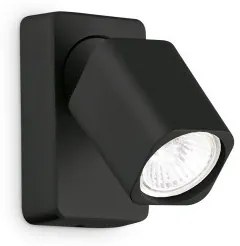 Σποτ Φωτιστικό Τοίχου-Οροφής GU10 35W IP20 3000K Μαύρο Rudy 321530 Ideal Lux-321530-Μαύρο 321530