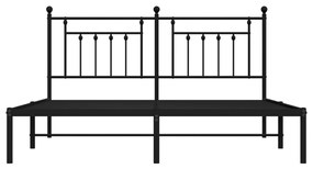 vidaXL Πλαίσιο Κρεβατιού με Κεφαλάρι Μαύρο 160 x 200 εκ. Μεταλλικό