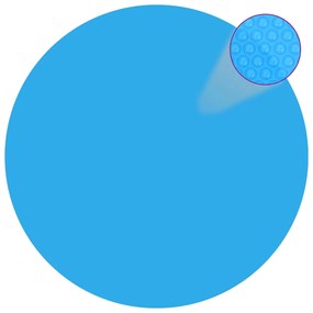 Κάλυμμα Πισίνας Ηλιακό Στρογγυλό Μπλε 455 εκ. από Πολυαιθυλένιο