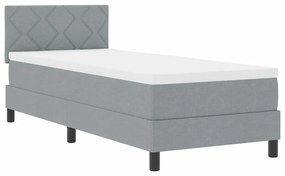 vidaXL Κρεβάτι box spring με στρώμα Ανοιχτό γκρι 80 x 200 cm ύφασμα
