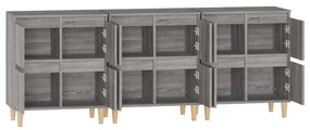 vidaXL Ντουλάπι 3 τεμ. Γκρι Sonoma 60x35x70 εκ. από Επεξεργασμένο Ξύλο