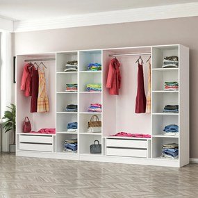 Επταφυλλη Ντουλαπα Λευκο KALEO 52x270x210