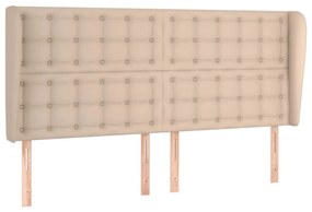 Κεφαλάρι με Πτερύγια Καπουτσίνο 163x23x118/128 εκ. Συνθ. Δέρμα - Καφέ