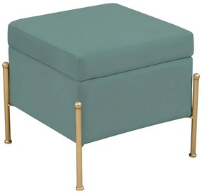 Stool-trunk Panton velvet green-golden 40x40x36.5cm 40x40x36.5 εκ.