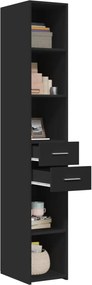 vidaXL Ντουλάπι Μαύρο 30x42,5x185 εκ. από Επεξεργασμένο Ξύλο