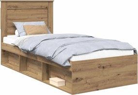 vidaXL Σκελετός Κρεβατιού Artisan Δρυς 75 x 190 cm Επεξεργασμένο Ξύλο