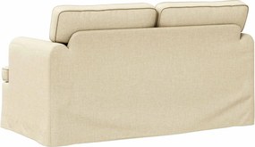 vidaXL Καναπές Κρεμ 144 x 80 x 85 εκ ύφασμα
