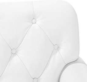 vidaXL Love seat με κουμπιά Λευκό 120 x 65 x 77 εκ Τεχνητό Δέρμα