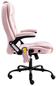vidaXL Πολυθρόνα Γραφείου Μασάζ Ροζ Βελούδινη