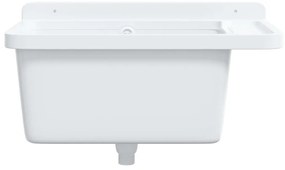 vidaXL Νιπτήρας Βοηθητικός Επίτοιχος Λευκός 60x40x28 εκ. από Ρητίνη