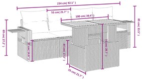 vidaXL Σετ Καναπέ Κήπου 5 Τεμαχίων Μαύρο Συνθετικό Ρατάν με Μαξιλάρια