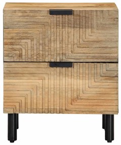 Κομοδίνα 2 τεμάχια καφέ 40x33x46 cm από μασίφ ξύλο Mango - Καφέ