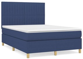 ΚΡΕΒΑΤΙ BOXSPRING ΜΕ ΣΤΡΩΜΑ ΜΠΛΕ 140X190 ΕΚ. ΥΦΑΣΜΑΤΙΝΟ 3142495