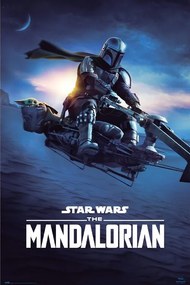 Αφίσα Star Wars: The Mandalorian - Speeder Bike 2, (61 x 91.5 cm)