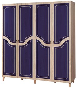 Ντουλάπα Τετράφυλλη Imaj 863SPH4226 180x52x192cm Oak-Blue Four Door