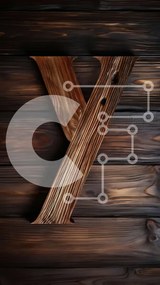 Intra Συλλεκτικό Ξύλινο Παζλ Plywood  4mm - Κοντινό πλάνο μιας ξύλινης σανίδας με σκαλιστό "K" Σε Ξύλινο Κουτί - Διαστάσεις: 10x10 cm – 25 κομμάτια
