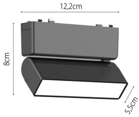 Φωτιστικό LED 5W 3CCT για Ultra-Thin μαγνητική ράγα σε λευκή απόχρωση (by tuya and zigbee) D:12,8cmX8cm (T04905-WH) - 1.5W - 20W - T04905-WH