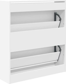 vidaXL Παπουτσοθήκη Λευκή 80x21x87,5 εκ. από Επεξεργασμένο Ξύλο