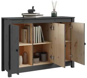 vidaXL Ντουλάπι Γκρι 100 x 35 x 74 εκ. από Μασίφ Ξύλο Πεύκου