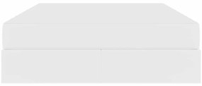 vidaXL Κρεβάτι με αποθηκευτικό χώρο και στρώμα 2 pcs Λευκό Δέρμα