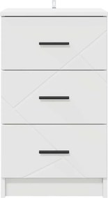 vidaXL Κομοδίνο με συρτάρι Λευκό 38 x 38 x 66 εκ Επεξεργασμένο ξύλο