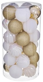 Χριστουγεννιάτικες Μπάλες (Σετ 30τμχ) A-S White/Gold 129157OB