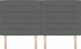vidaXL LED κεφαλάρι Σκούρο Γκρι ύφασμα