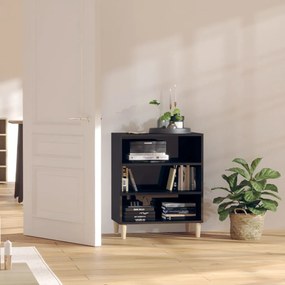 Ραφιέρα Γυαλιστερό Μαύρο 57 x 35 x 70 εκ. από Επεξ. Ξύλο - Μαύρο