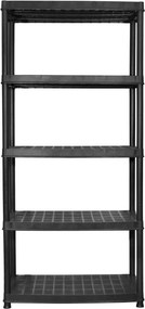 vidaXL Ραφιέρα Αποθήκευσης 5 Επιπέδων Μαύρη 85x40x185 εκ. Πλαστική