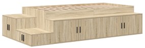 vidaXL Κρεβάτι αποθήκευσης Ξύλου Sonoma 90x200 cm