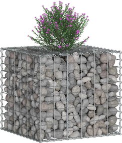 vidaXL Ανασηκωμένο κρεβάτι gabion Ασημί