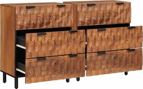 vidaXL Πλαϊνό γραφείο 2 τμχ. 60 x 33 x 75 cm Στερεό ξύλο μάνγκο