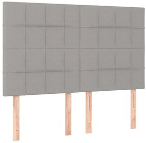vidaXL Κρεβάτι Boxspring με Στρώμα &amp; LED Αν.Γκρι 140x200εκ. Υφασμάτινο
