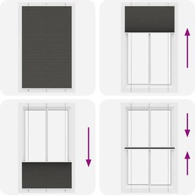 vidaXL Πλισέ περσίδα Μαύρο 115x200 cm Πλάτος υφάσματος 114,4 cm