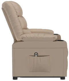 vidaXL Πολυθρόνα με Ανύψωση Καπουτσίνο Συνθ. Δέρμα