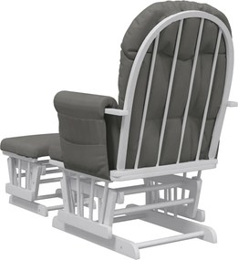 vidaXL Πολυθρόνα Relax Σκούρο Γκρι Υφασμάτινη με Σκαμπό
