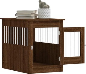 vidaXL Κλουβί Σκύλου Καφέ Δρυς 55x80x68 εκ. από Επεξεργ. Ξύλο