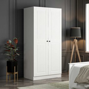 Διφυλλη Ντουλαπα Λευκο KALEO MEMBRAN 52x90x190