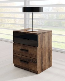 Κομοδίνο Delta Plus-Καρυδί - Μαύρο