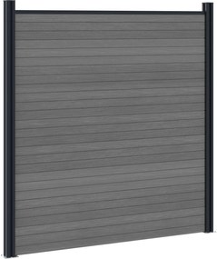 vidaXL Πάνελ Φράχτη 6 pcs WPC και Αλουμίνιο Γκρι