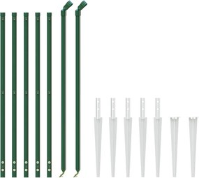 vidaXL Συρματόπλεγμα Περίφραξης Πράσινο 0,8 x 10 μ. με Καρφωτές Βάσεις