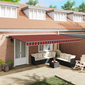 vidaXL Ύφασμα Ομπρέλας με πορτοκαλί και καφέ 500 x 300 εκ Πολυεστέρας