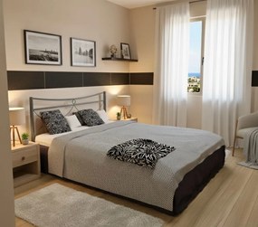 Κρεβάτι Pier-90x200-Ασημί Σφυρίλατο-Χωρίς ποδαρικό