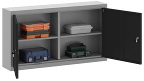 vidaXL Ντουλάπα Εργαλείων Τοίχου Μαύρη 100x20x55 εκ Ατσάλι