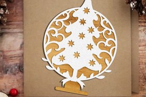 Σετ των 3 Intra απο ξύλο plywood 3mm-4mm πάχος - Πρότυπο διακόσμησης βάσης χριστουγεννιάτικου δέντρου Δίασταση 6x7 cm INTRAFABR-109058001